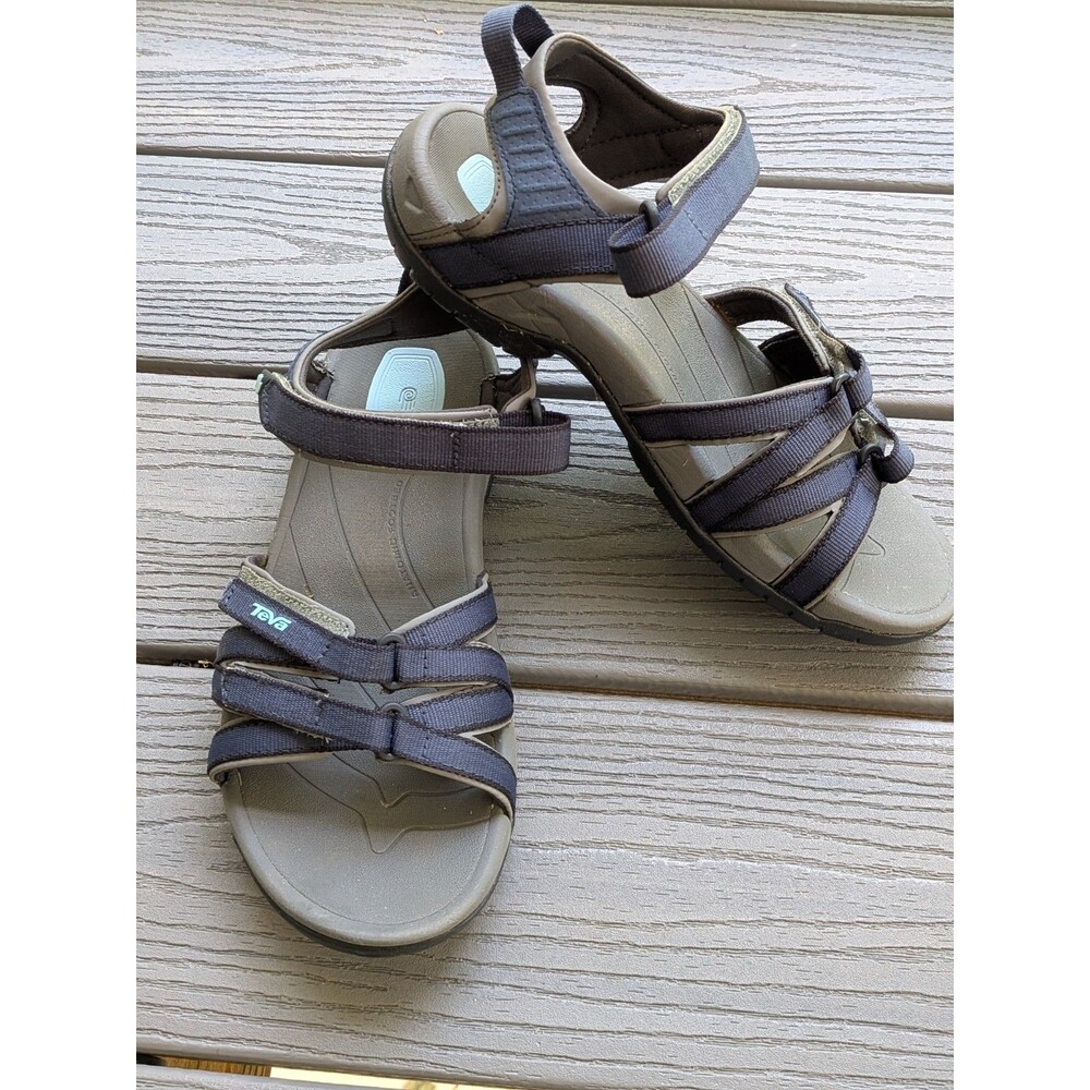 Teva Tirra Sport Sandals Women 9 Blue Hiking Waterproof Walking Shoes Activewear